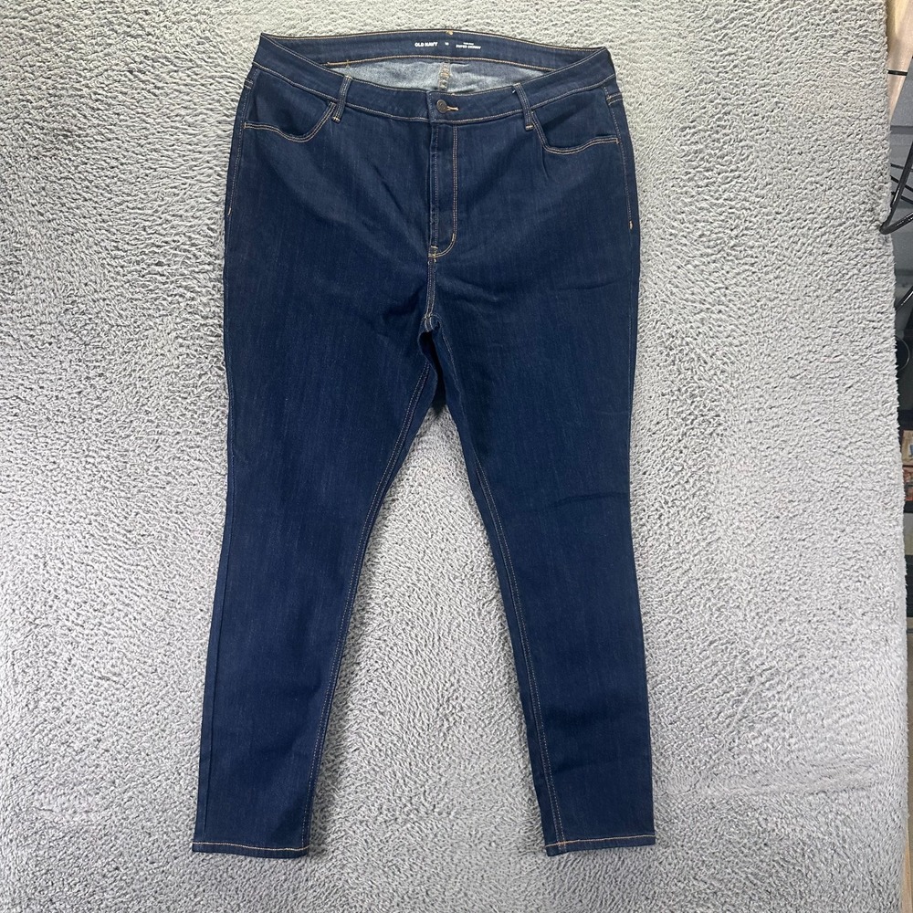 Old Navy Jeans Women 18 Blue Cotton Denim Skinny Utility Travel Workwear Stretch